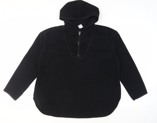 H&M Unisex Black Pullover Hoodie, Size L, Polyester