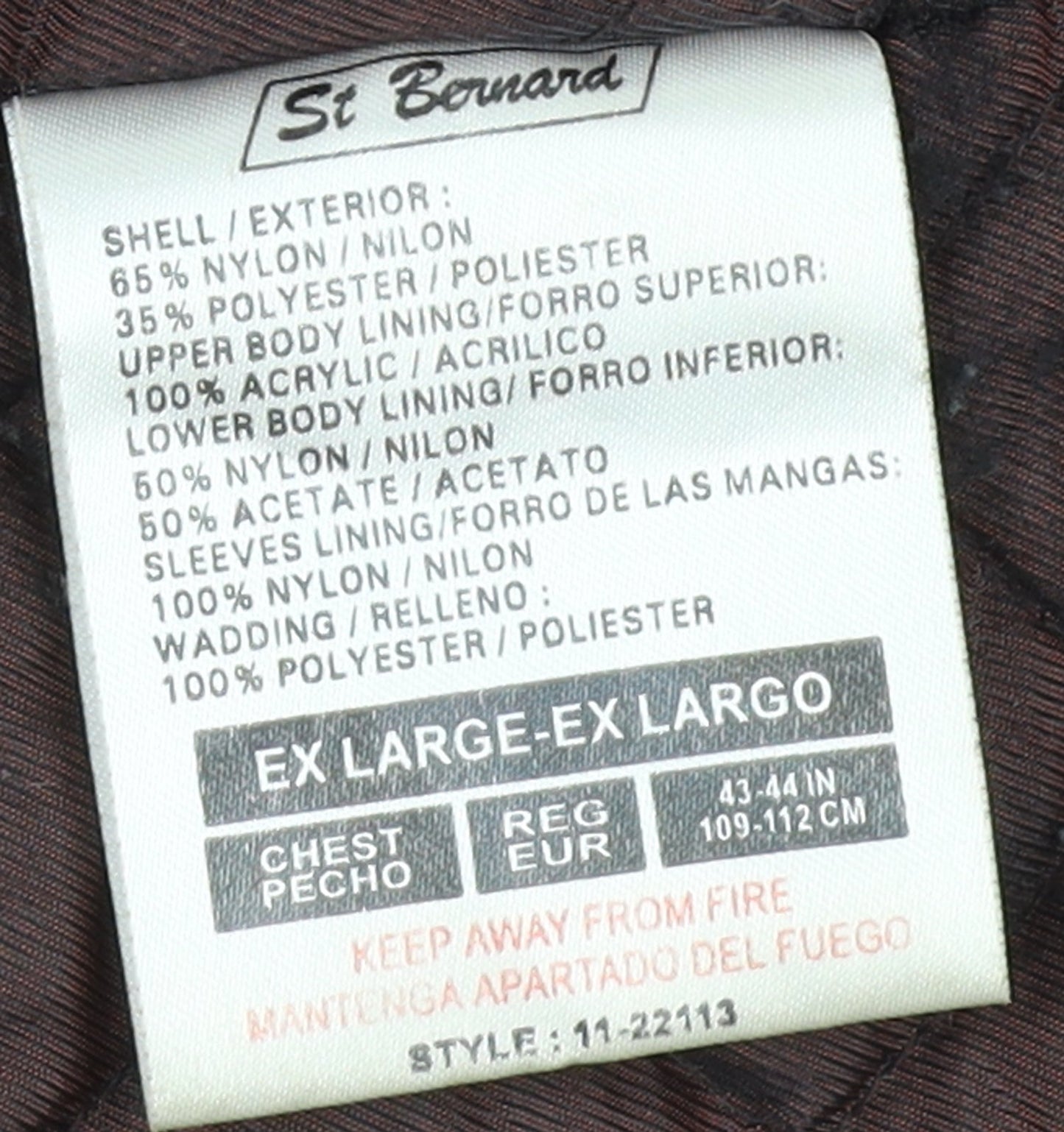 Mens UK Size XL St Bernard Brown Field Jacket