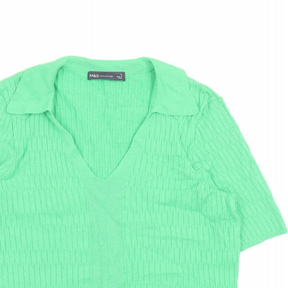 Womens UK Size S Marks and Spencer Green Pullover Jumper