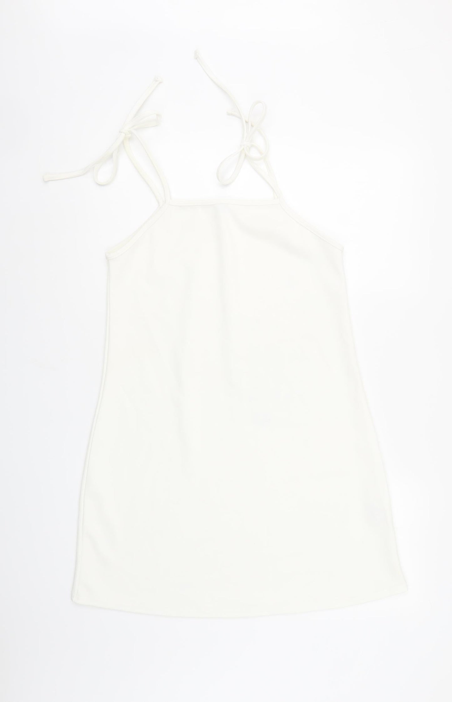 Missguided Womens White Polyester A-Line Size 10 Square Neck Tie