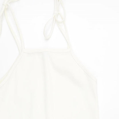 Missguided Womens White Polyester A-Line Size 10 Square Neck Tie