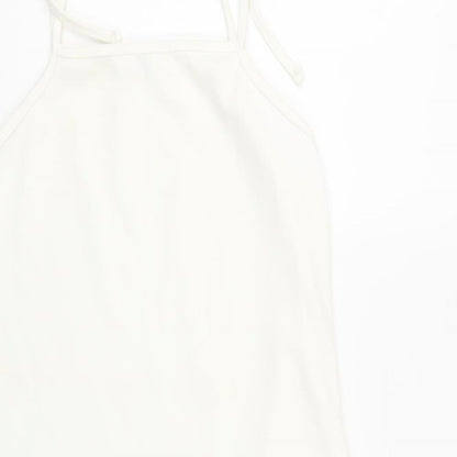 Missguided Womens White Polyester A-Line Size 10 Square Neck Tie