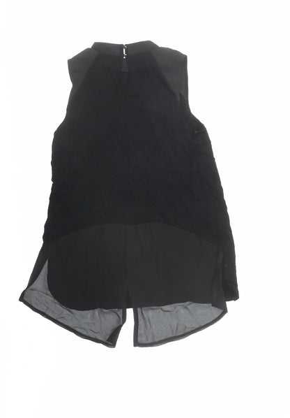 Womens UK Size M Oasis Black Basic Blouse