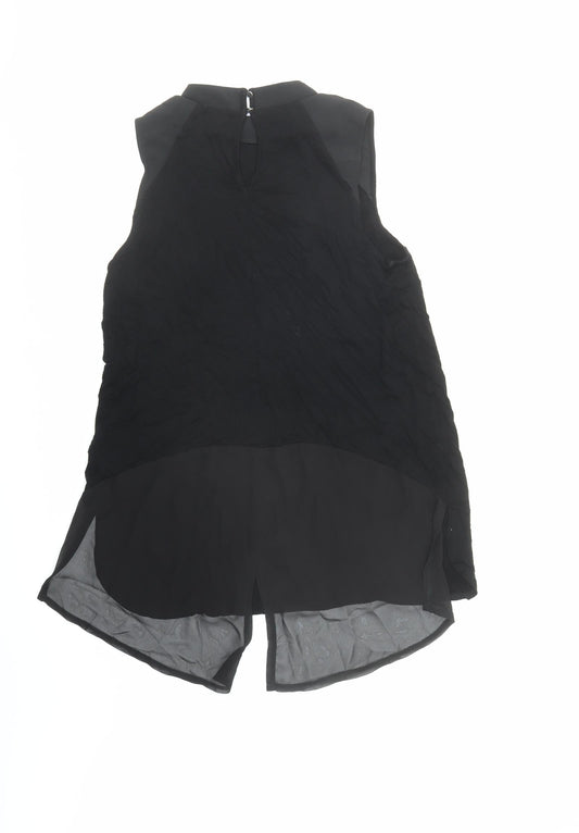 Womens UK Size M Oasis Black Basic Blouse