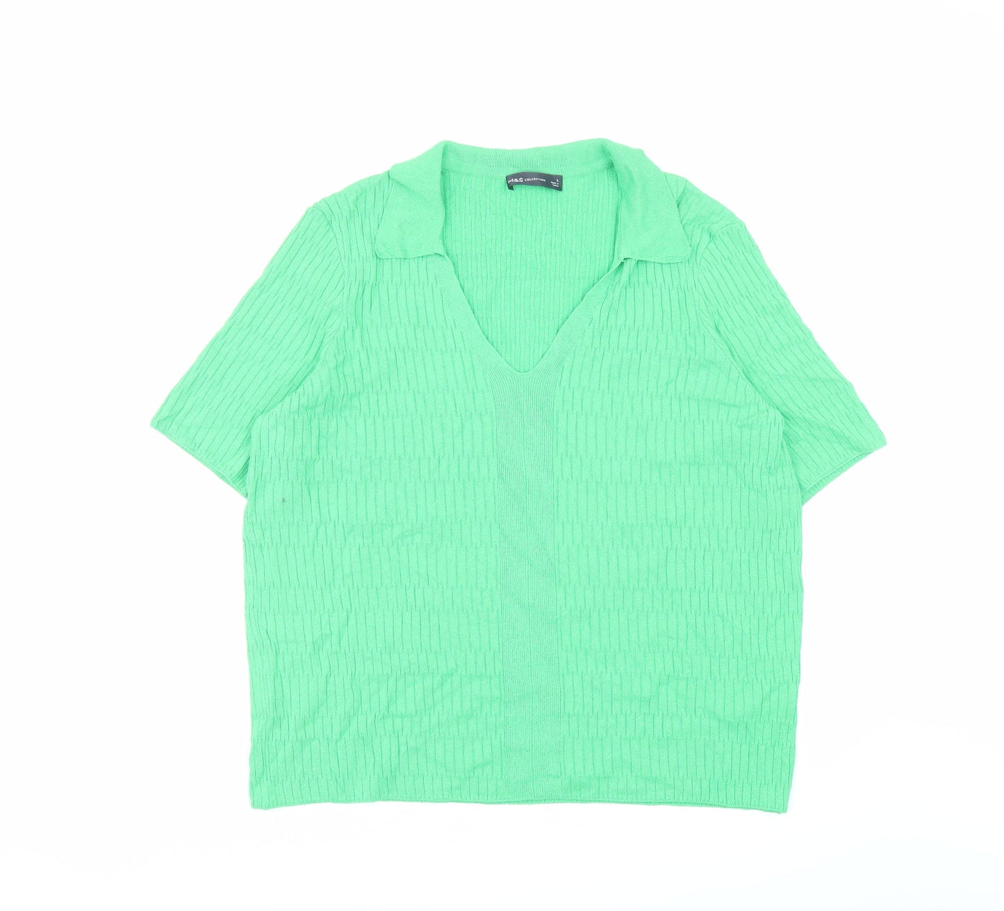 Womens UK Size L Marks and Spencer Green Pullover Jumper