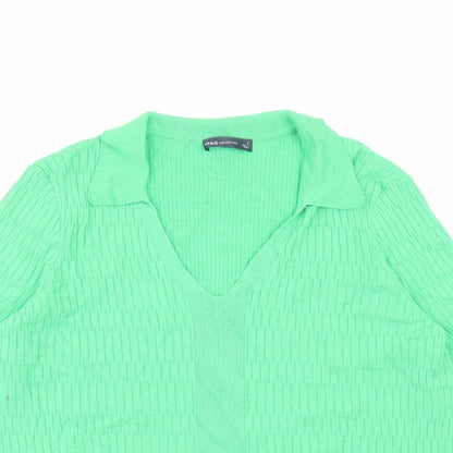 Womens UK Size L Marks and Spencer Green Pullover Jumper