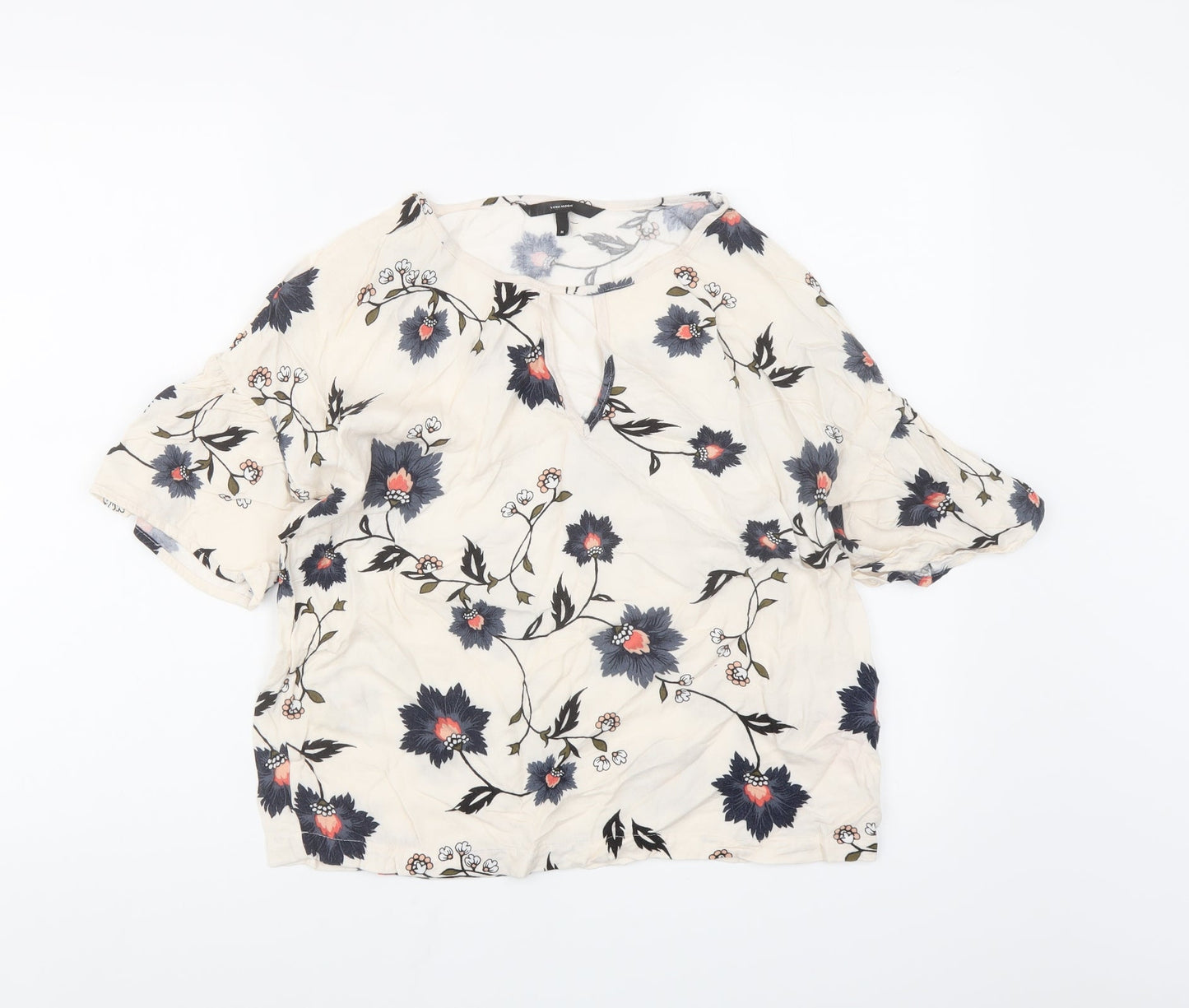 Womens UK Size M VERO MODA Ivory Basic Blouse