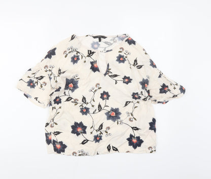Womens UK Size M VERO MODA Ivory Basic Blouse