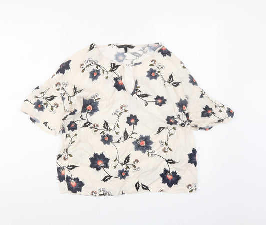 Womens UK Size M VERO MODA Ivory Basic Blouse