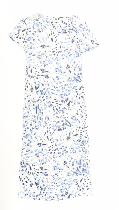 Marks and Spencer Womens White Animal Print Cotton Top Dress Size XS - Leopard Pattern