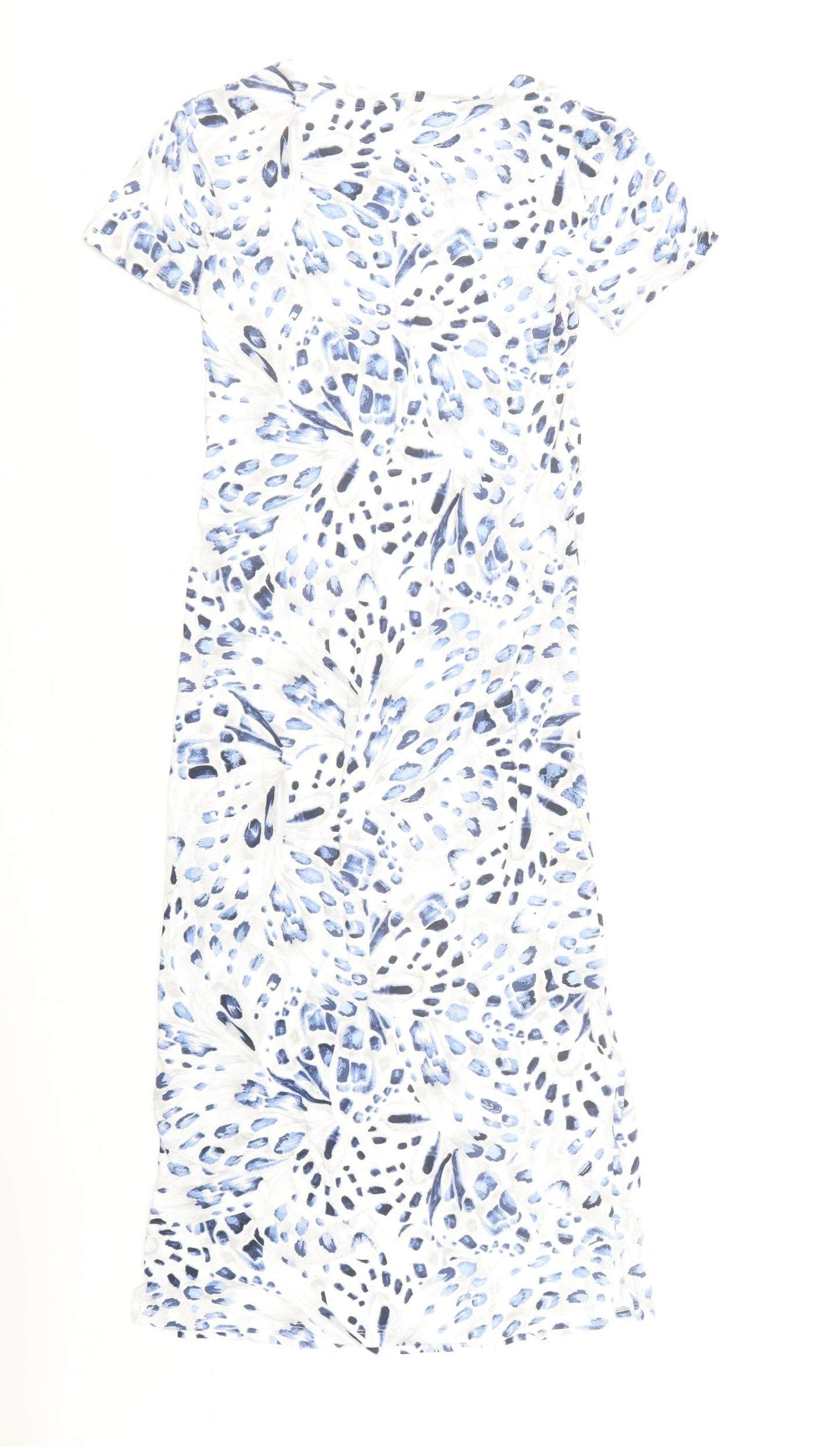 Marks and Spencer Womens White Animal Print Cotton Top Dress Size XS - Leopard Pattern