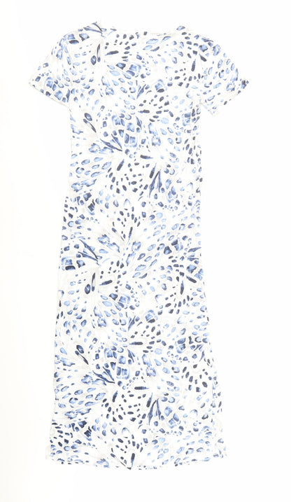 Marks and Spencer Womens White Animal Print Cotton Top Dress Size XS - Leopard Pattern