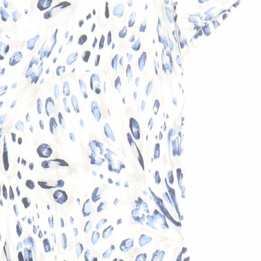 Marks and Spencer Womens White Animal Print Cotton Top Dress Size XS - Leopard Pattern