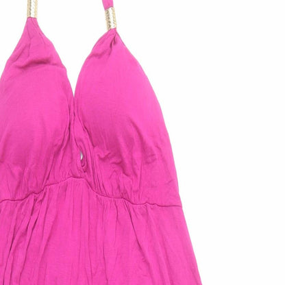 Debenhams Womens Pink Viscose Cover Up Size 12 - Halter Neck