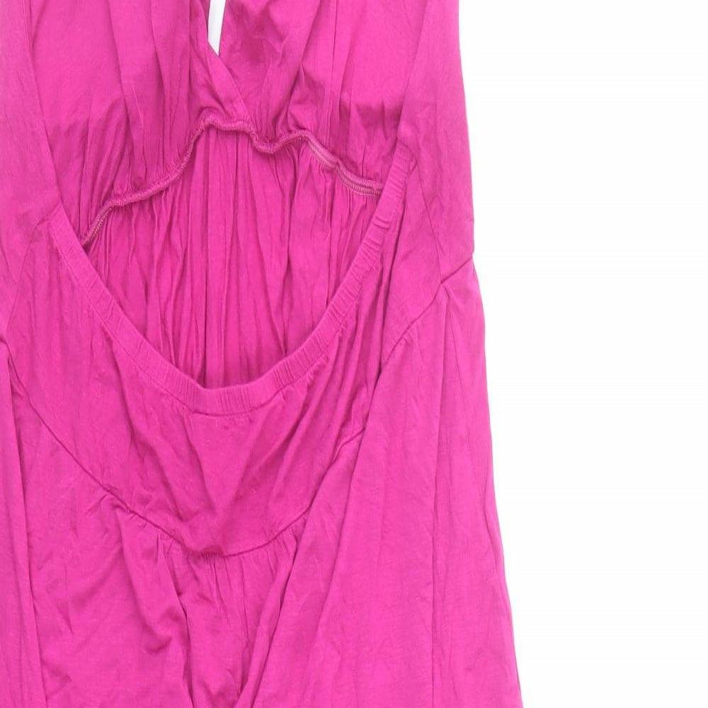 Debenhams Womens Pink Viscose Cover Up Size 12 - Halter Neck