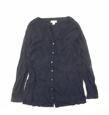 Womens UK Size 12 Monsoon Blue Basic Button-Up