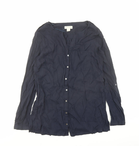 Womens UK Size 12 Monsoon Blue Basic Button-Up