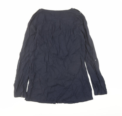 Womens UK Size 12 Monsoon Blue Basic Button-Up