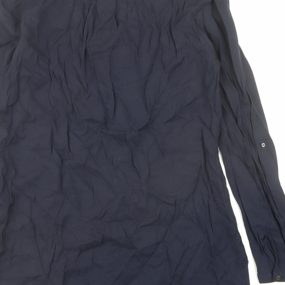 Womens UK Size 12 Monsoon Blue Basic Button-Up