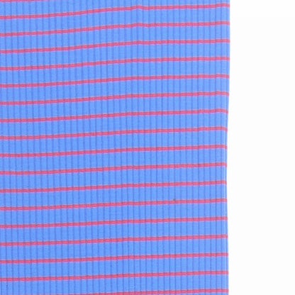 River Island Womens Blue Striped Polyester Tank Dress Size 12 V-Neck Pullover