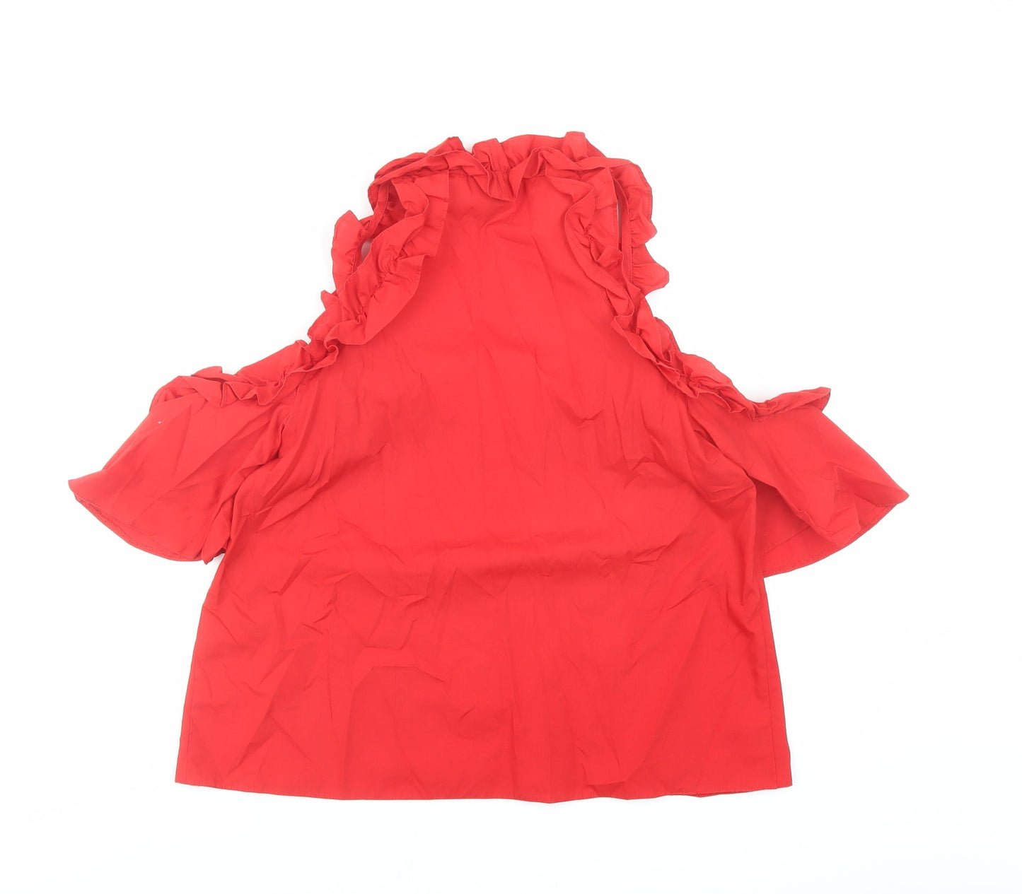 Womens UK Size 10 Topshop Red Basic Blouse
