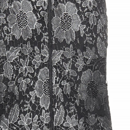 Roman Womens Black Floral Polyester A-Line Size 12 Round Neck Zip