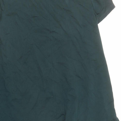 Zara Womens Green Polyester T-Shirt Dress Size S Round Neck Pullover