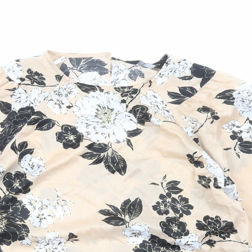 Womens UK Size 8 Dorothy Perkins Beige Basic Blouse