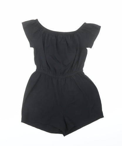 New Look Girls Black Polyester Jumpsuit One-Piece Size 9 Years Pullover