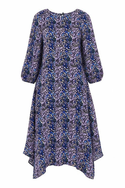 Marks and Spencer Womens Multicoloured Animal Print Viscose A-Line Size 8 Round Neck Button