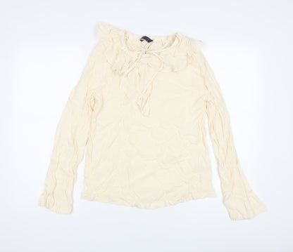 Womens UK Size 6 Marks and Spencer Beige Basic Blouse