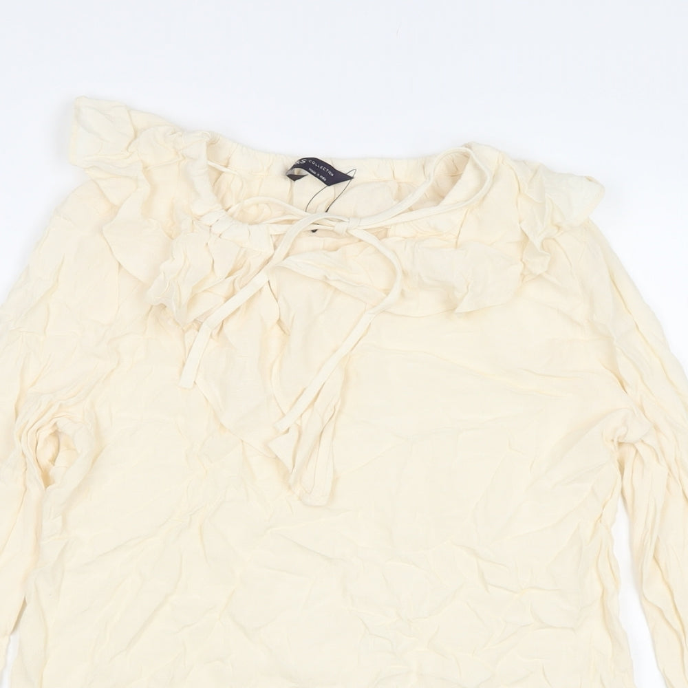 Womens UK Size 6 Marks and Spencer Beige Basic Blouse