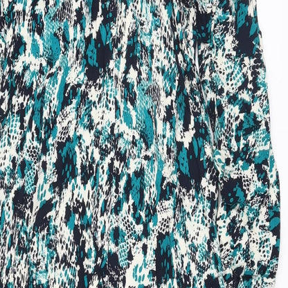 Marks and Spencer Womens Multicoloured Animal Print Viscose A-Line Size 10 Collared Button