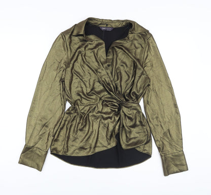 Womens UK Size 6 Marks and Spencer Gold Basic Blouse