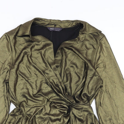 Womens UK Size 6 Marks and Spencer Gold Basic Blouse