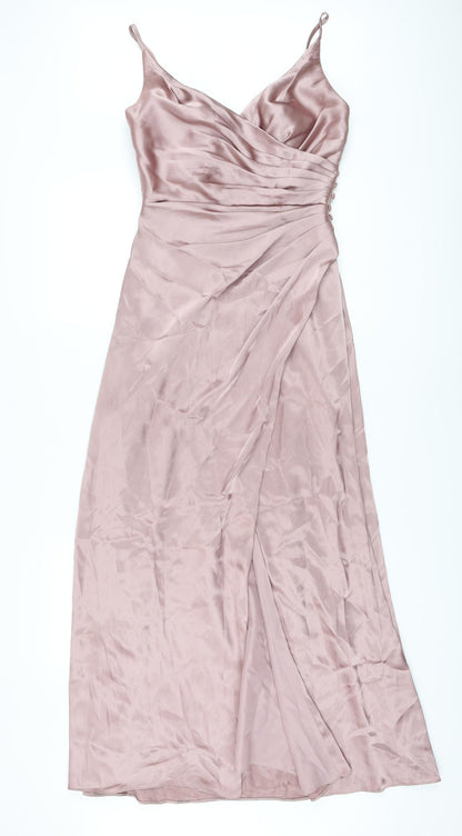 Galina Signature Womens Pink Polyester Maxi Size 4 Sweetheart Zip
