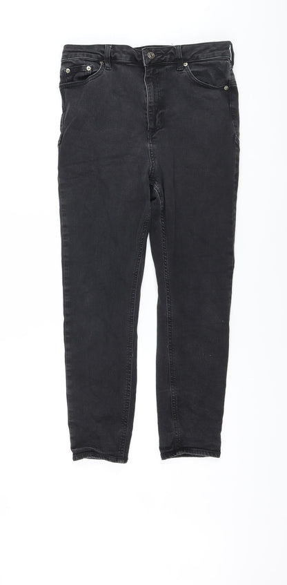 ASOS Womens Grey Cotton Skinny Jeans Size 32 in L30 in Regular Button