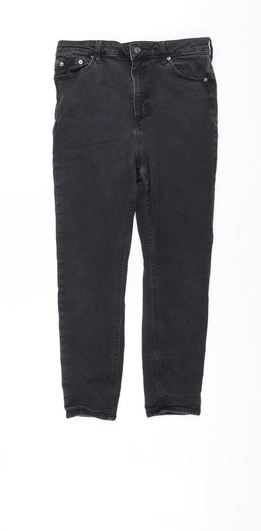 ASOS Womens Grey Cotton Skinny Jeans Size 32 in L30 in Regular Button