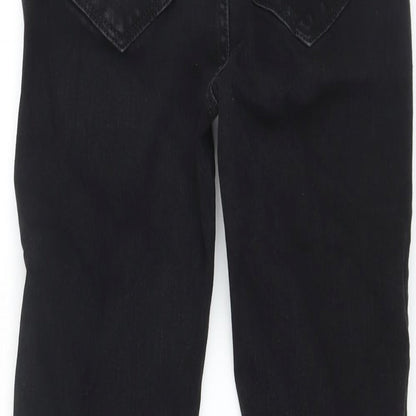 Marks and Spencer Womens Black Cotton Skinny Jeans Size 8 L25 in Regular Button