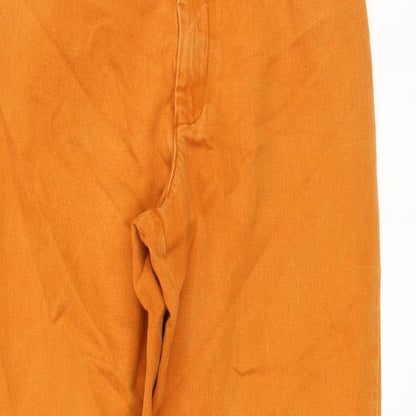 Racing Green Womens Orange Cotton Mom Jeans Size 10 L31 in Regular Button