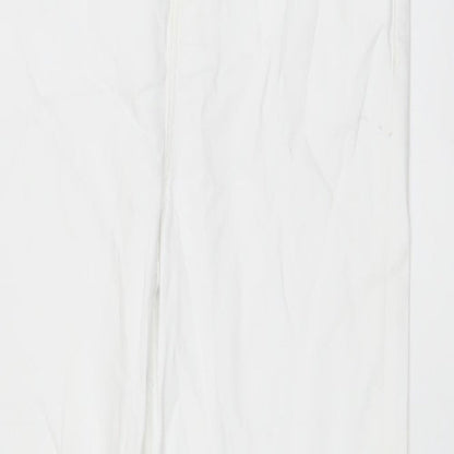 Marks and Spencer Womens White Cotton Straight Jeans Size 12 L25 in Regular Button