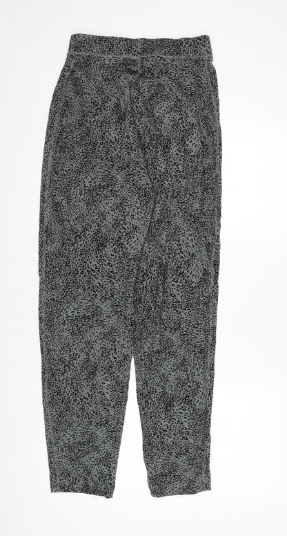 Womens UK Size 8 Marks and Spencer Regular Fit Carrot Green Trousers
