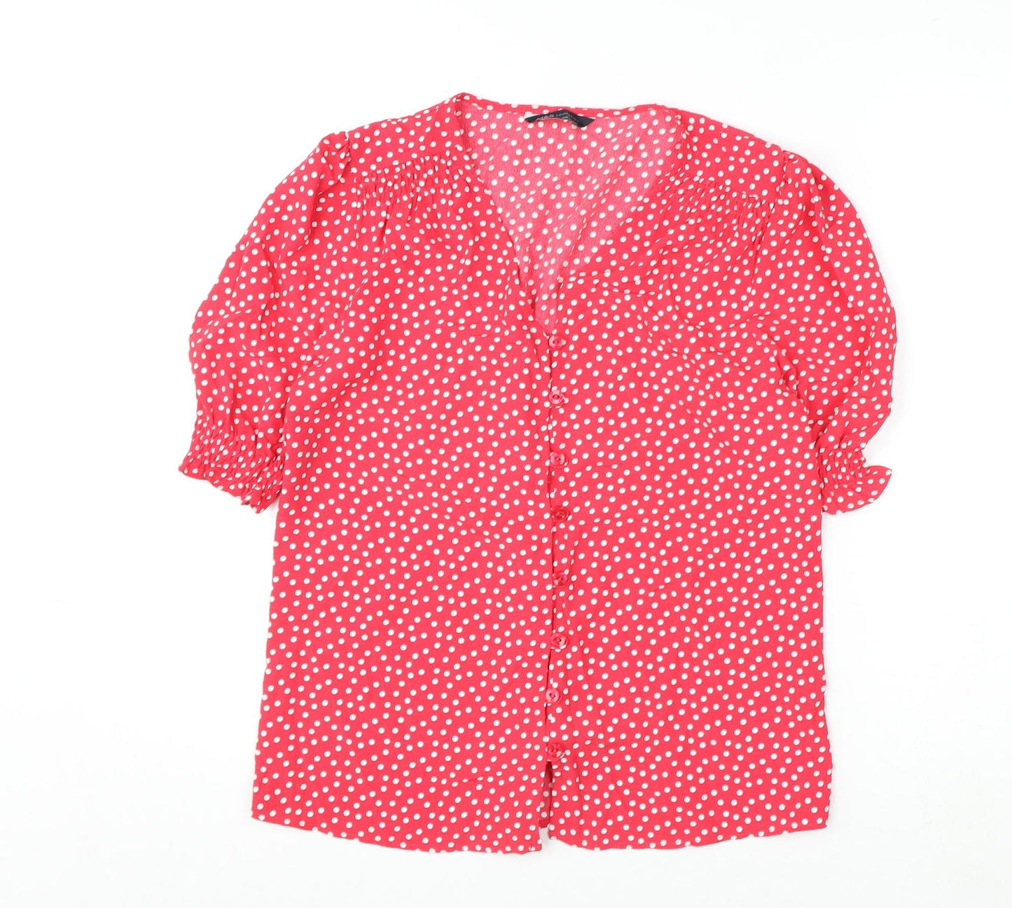 Womens UK Size 8 Marks and Spencer Pink Basic Button-Up