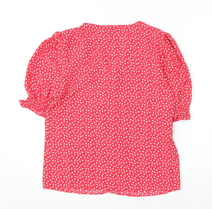 Womens UK Size 8 Marks and Spencer Pink Basic Button-Up