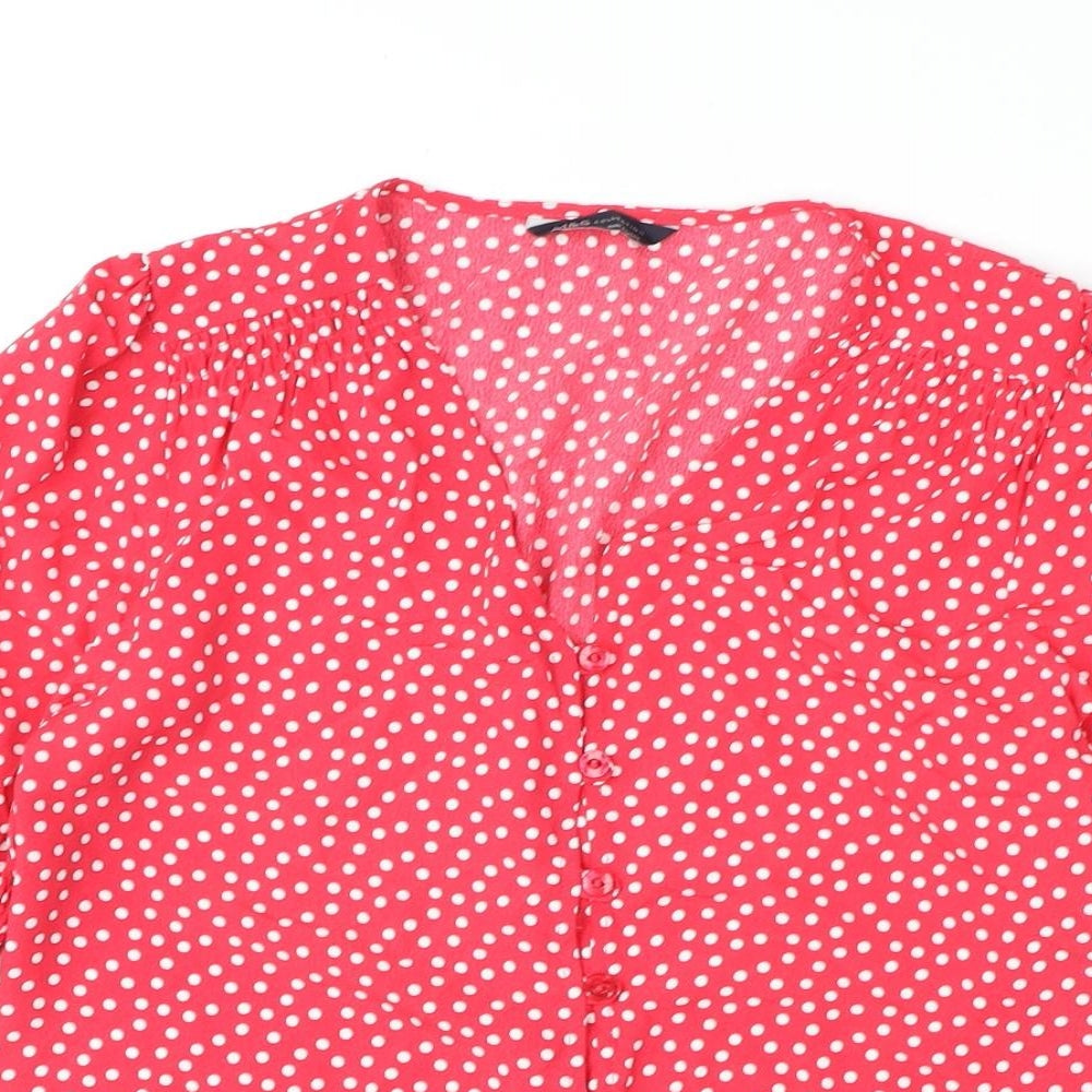 Womens UK Size 8 Marks and Spencer Pink Basic Button-Up