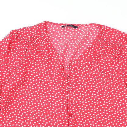 Womens UK Size 8 Marks and Spencer Pink Basic Button-Up