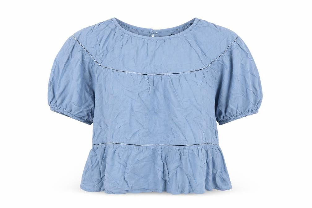 Womens UK Size 10 Marks and Spencer Blue Basic Blouse