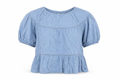 Womens UK Size 10 Marks and Spencer Blue Basic Blouse