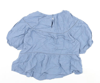 Womens UK Size 10 Marks and Spencer Blue Basic Blouse