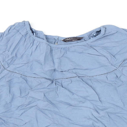 Womens UK Size 10 Marks and Spencer Blue Basic Blouse
